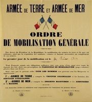 Affiche de la mobilisation générale 1914